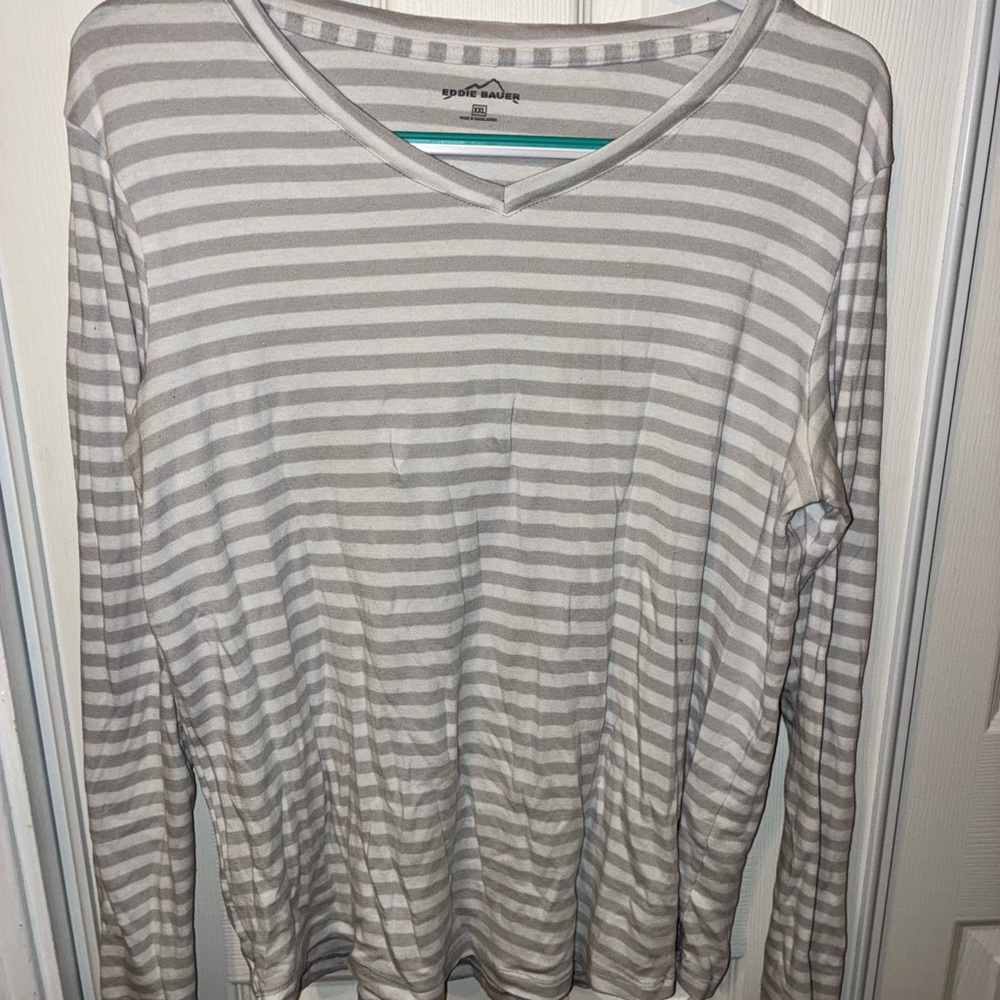 Eddie Bauer Gray and White Shirt